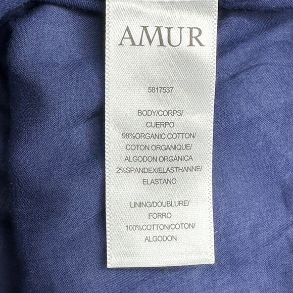 Amur Medina  Floral Twist Front Ruffle Mini Dress Twilight Blue Women 14 NWT - Picture 12 of 15